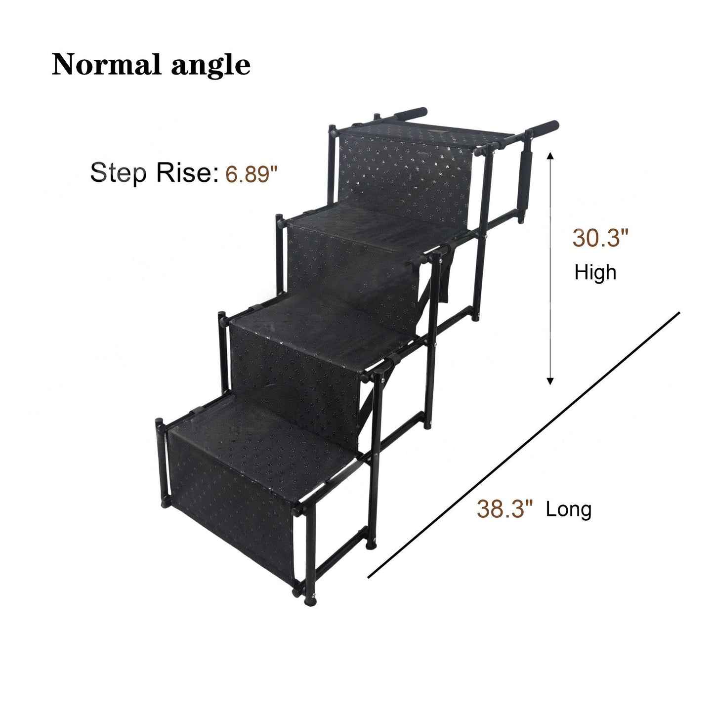 Foldable Dog Car Ramp - Portable Pet Steps for Large Dogs, Non-Slip Surface - Supports Up to 200 lbs - SUVs, Trucks, and Cars