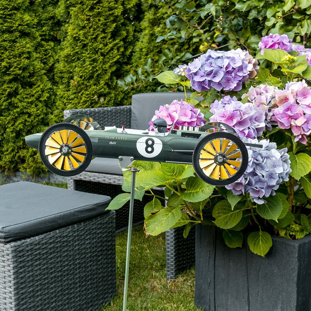 Outdoor Garden Balcony Race Car Decorative Windmill