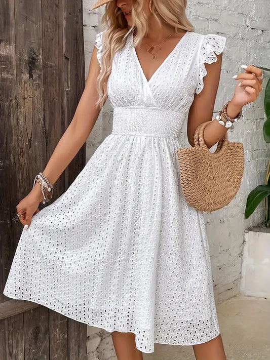 Elegant Ruffle Sleeve Dress