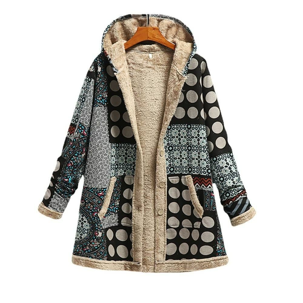 Hooded Wool Vintage Women's Jacket