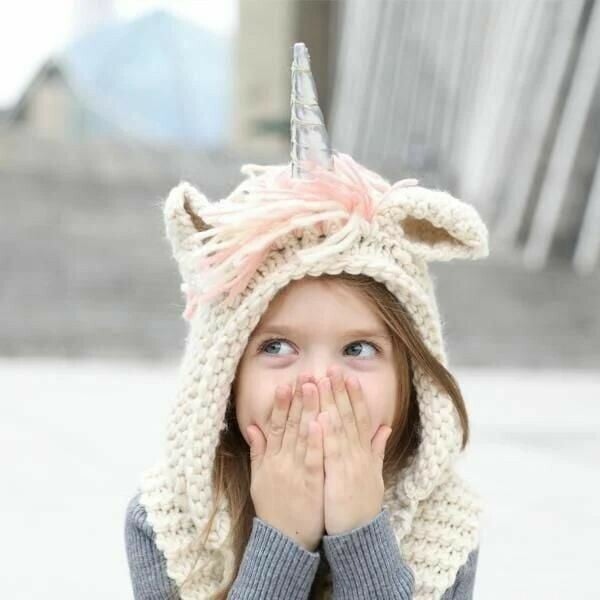 KNITTED UNICORN HATS WITH SCARF SET WINTER WINDPROOF