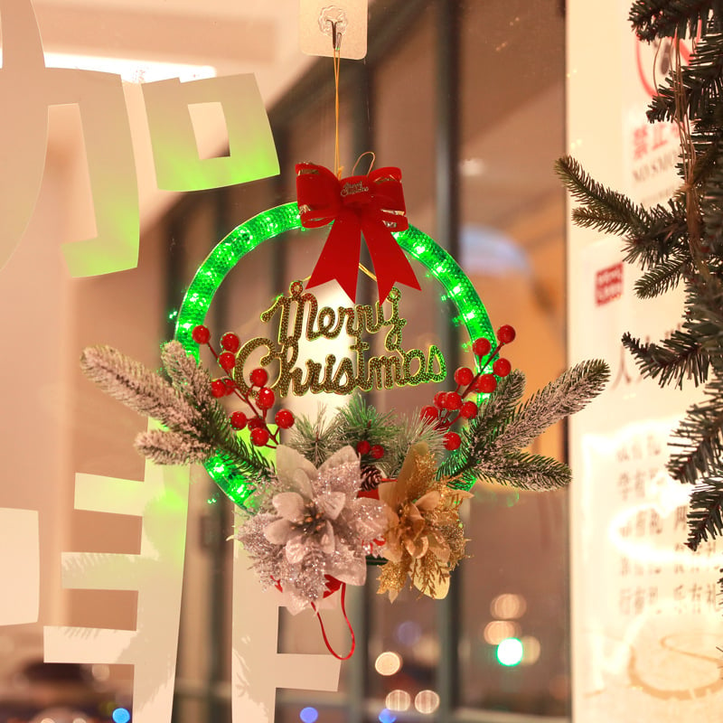 Christmas Wreath Decorations with LED Lights