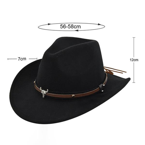 Solid Color Western Cowboy Woolen Jazz Hat