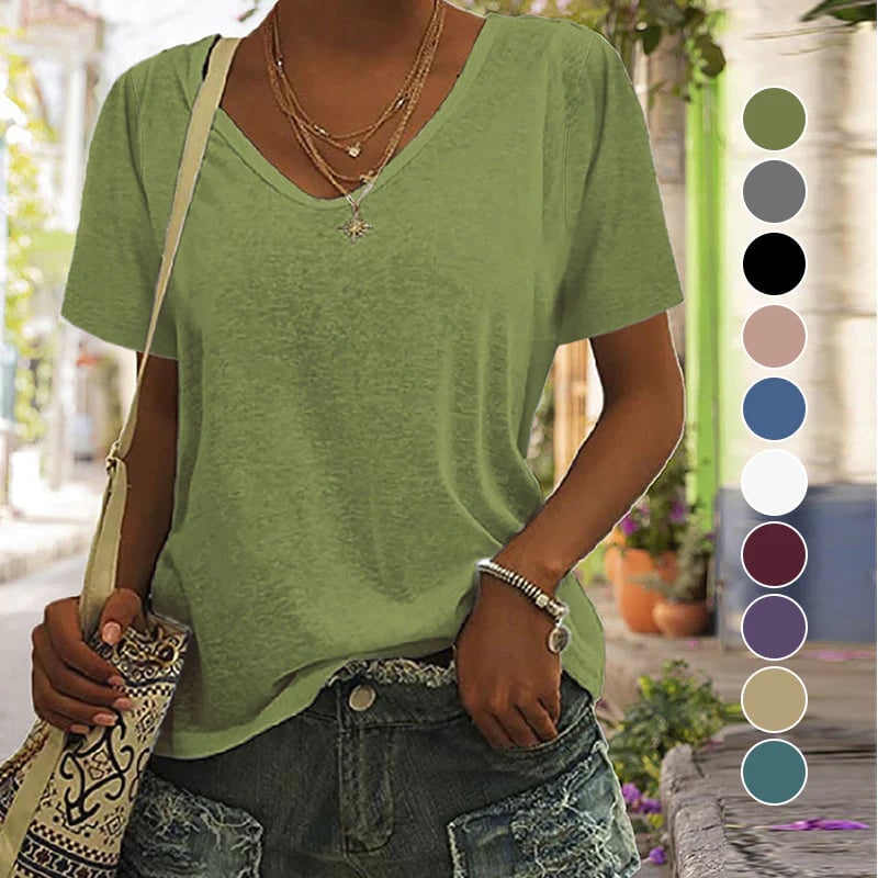 Comfortable Casual Solid Multicolor T-Shirt