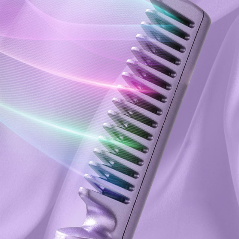 2 In 1 Portable Cordless Hair Straightener Brush Comb - Fast Heating Negative Ion Hair Care