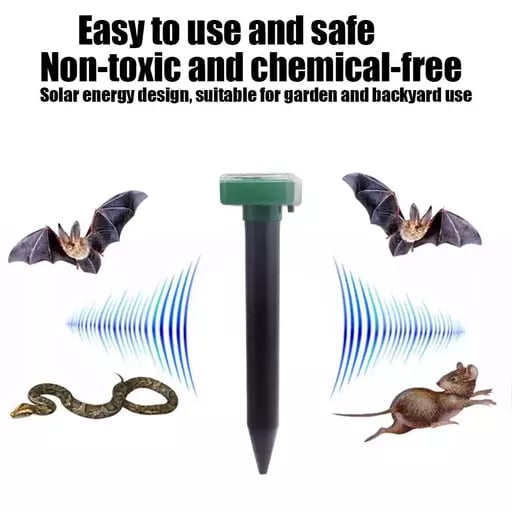 Solar Power Ultrasonic Sonic Mouse Mole Snakes Pest Rodent Repeller