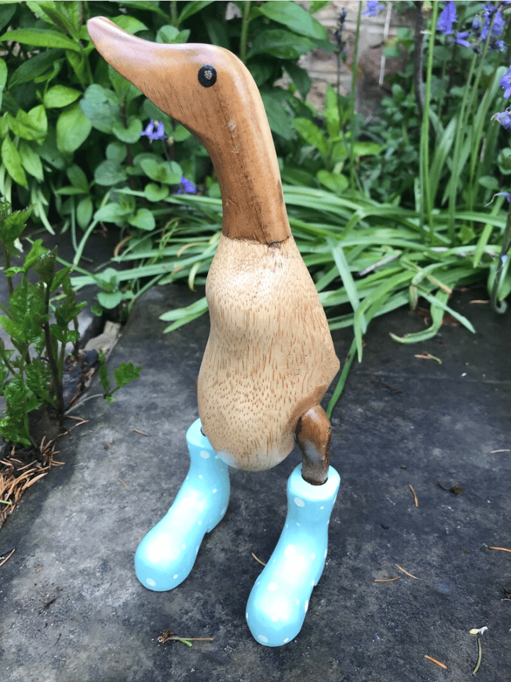 🌈Hand Carved Wellies Duck Family💞