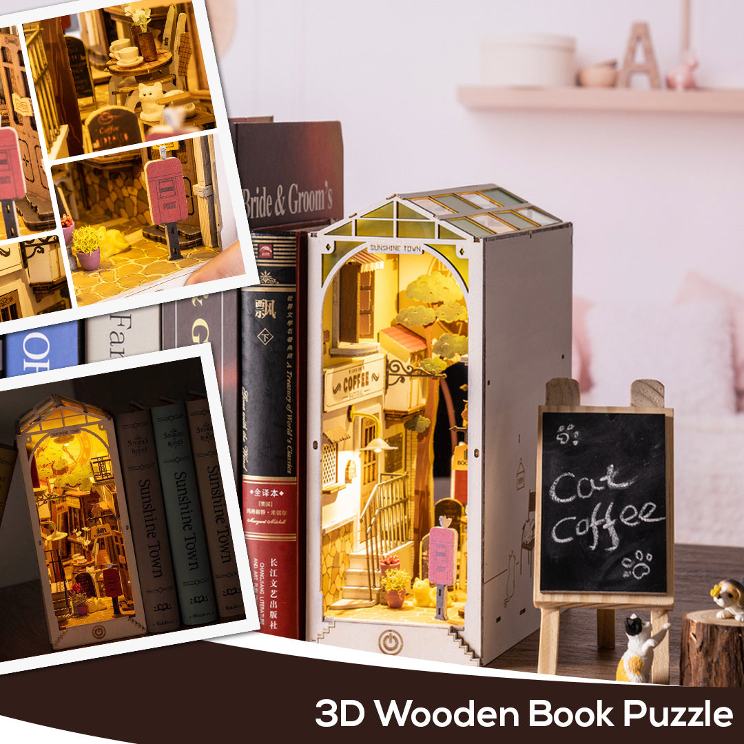 3D Wooden Book Nook Puzzle