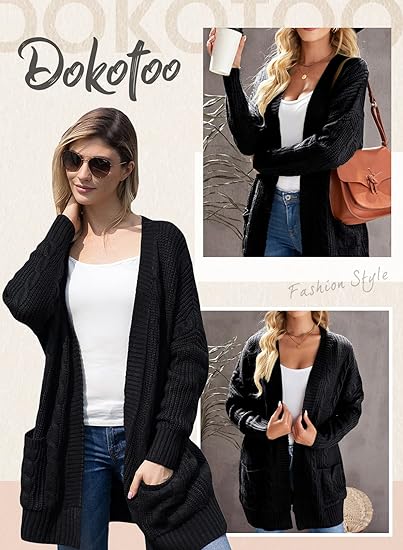 🔥Womens Fashion Open Front Long Sleeve Cardigans Sweaters Coats