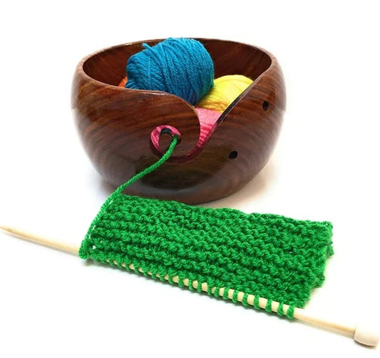 Wooden Yarn Bowl Holder - Handmade Knitting Wool Storage