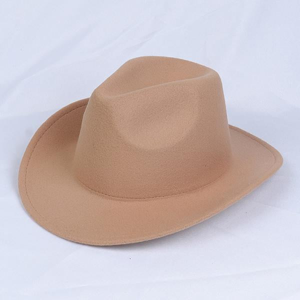 Solid Color Western Cowboy Woolen Jazz Hat