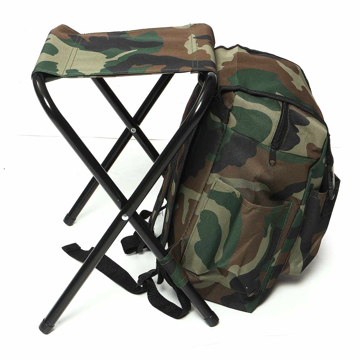 💖Father's Day Hot Sale💖Folding Camping Chair Stool Backpack with Cooler Insulated Picnic Bag