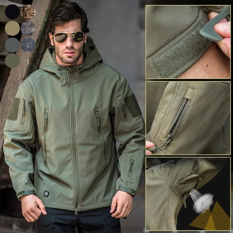 Men's Windproof Waterproof Jacket - Camouflage Hooded Mountaineering Thermal Jacket