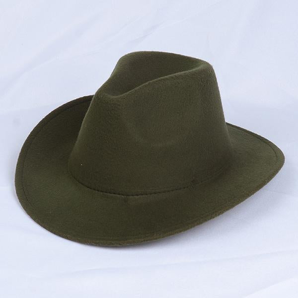 Solid Color Western Cowboy Woolen Jazz Hat