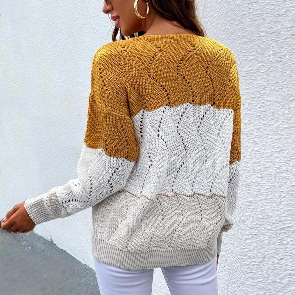 Fashion Women Soft Mohair Hollow Out Knit Pullover Sweaters