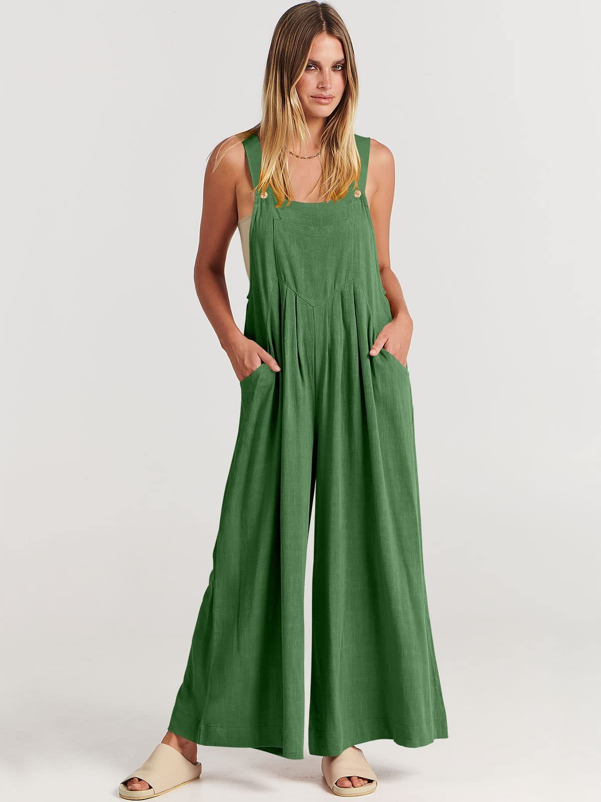 Plus Size Wide Leg Overalls Jumpsuit (Buy 2 Free Shipping)