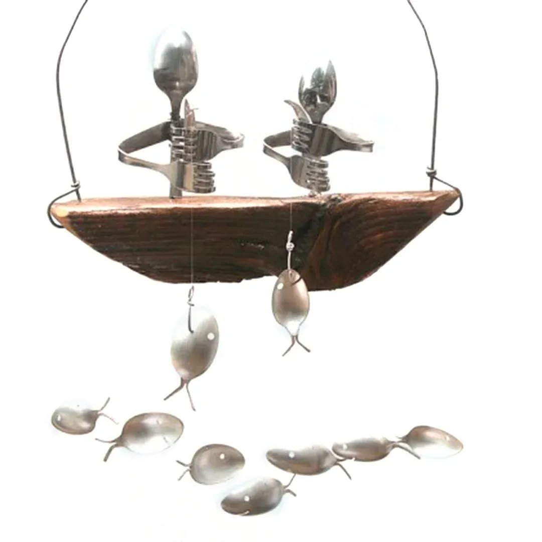 ❤️Handcrafted Fisherman's Spoon Fish Sculpture Wind Chime