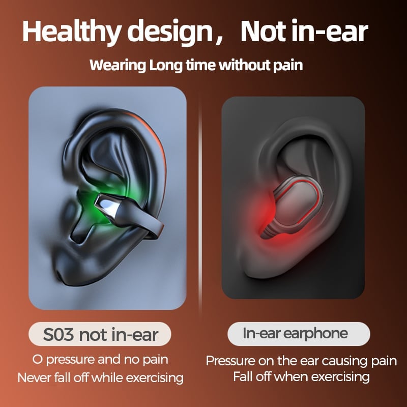 🎧 2024 Latest Version! Wireless Ear Clip Bone Conduction Headphones