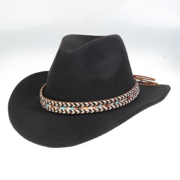 Solid Color Western Cowboy Woolen Jazz Hat