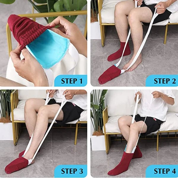 Sock threader: No need to bend over to assist in wearing socks