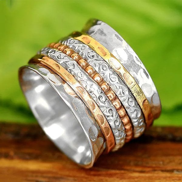 🔥 Last Day Promotion 75% OFF🎁Bohemian Meditation Wide Band Spinner Ring