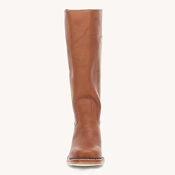 Women's Retro Simple Square Toe Western Boots