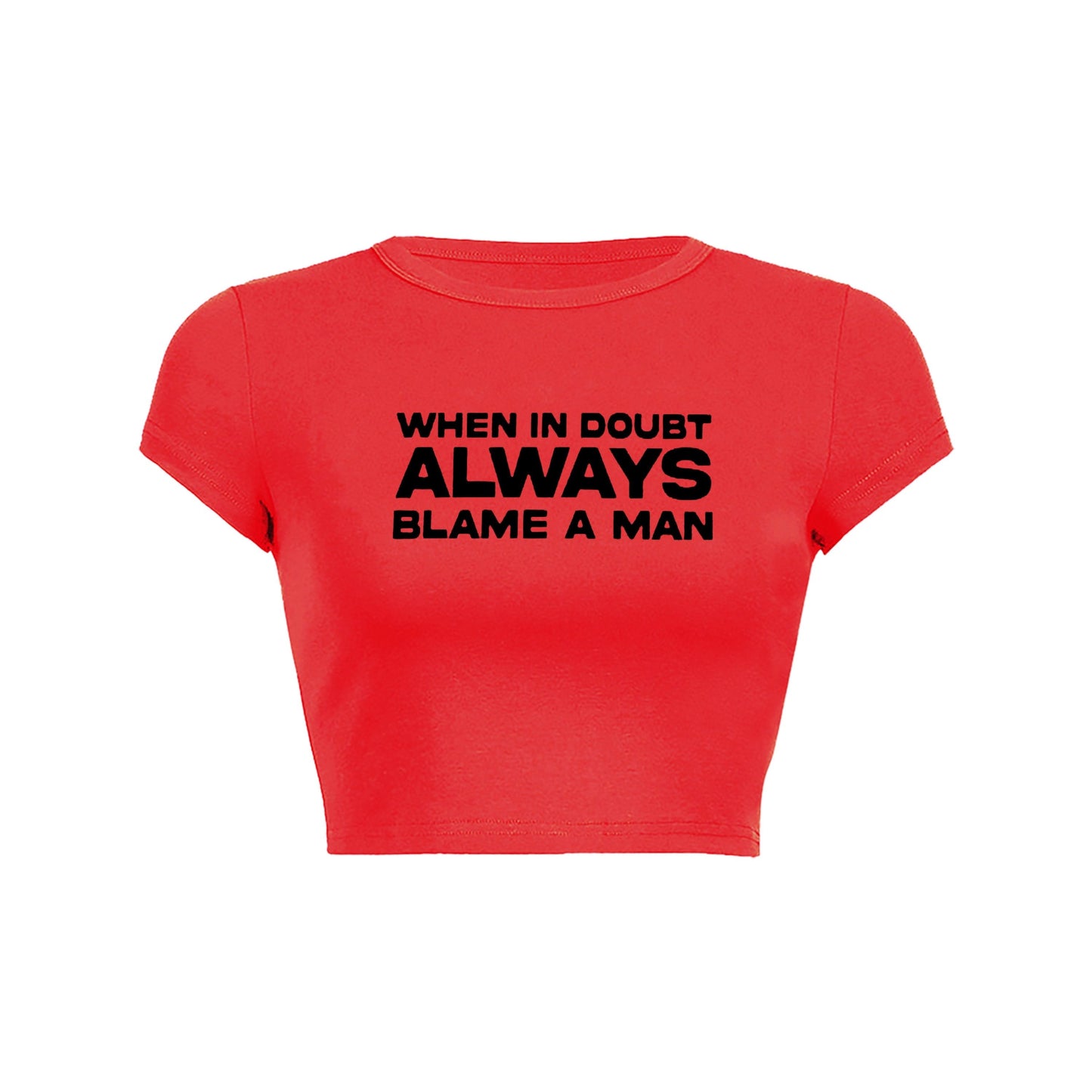 Doubtful Blame Crop Top Baby Tee