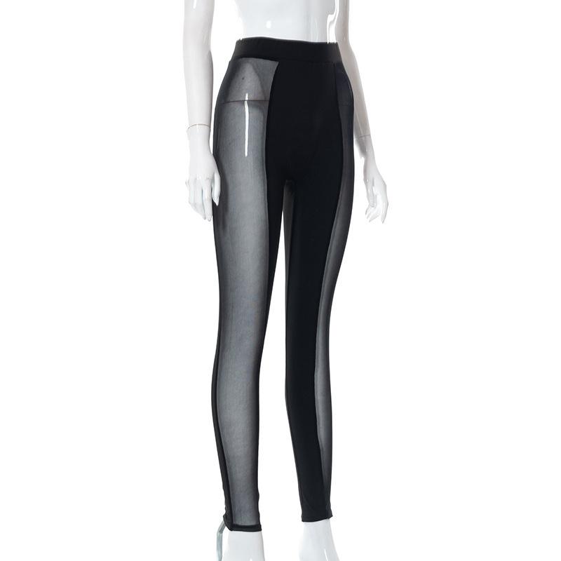 Mesh patchwork high rise leggings pant