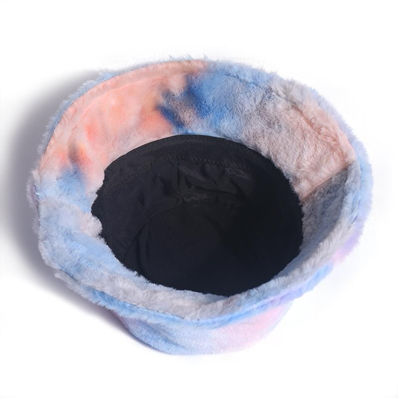 Tie dye fluffy fisherman bucket hat