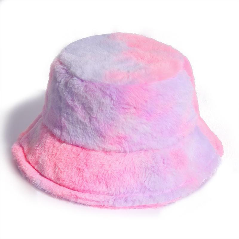 Tie dye fluffy fisherman bucket hat