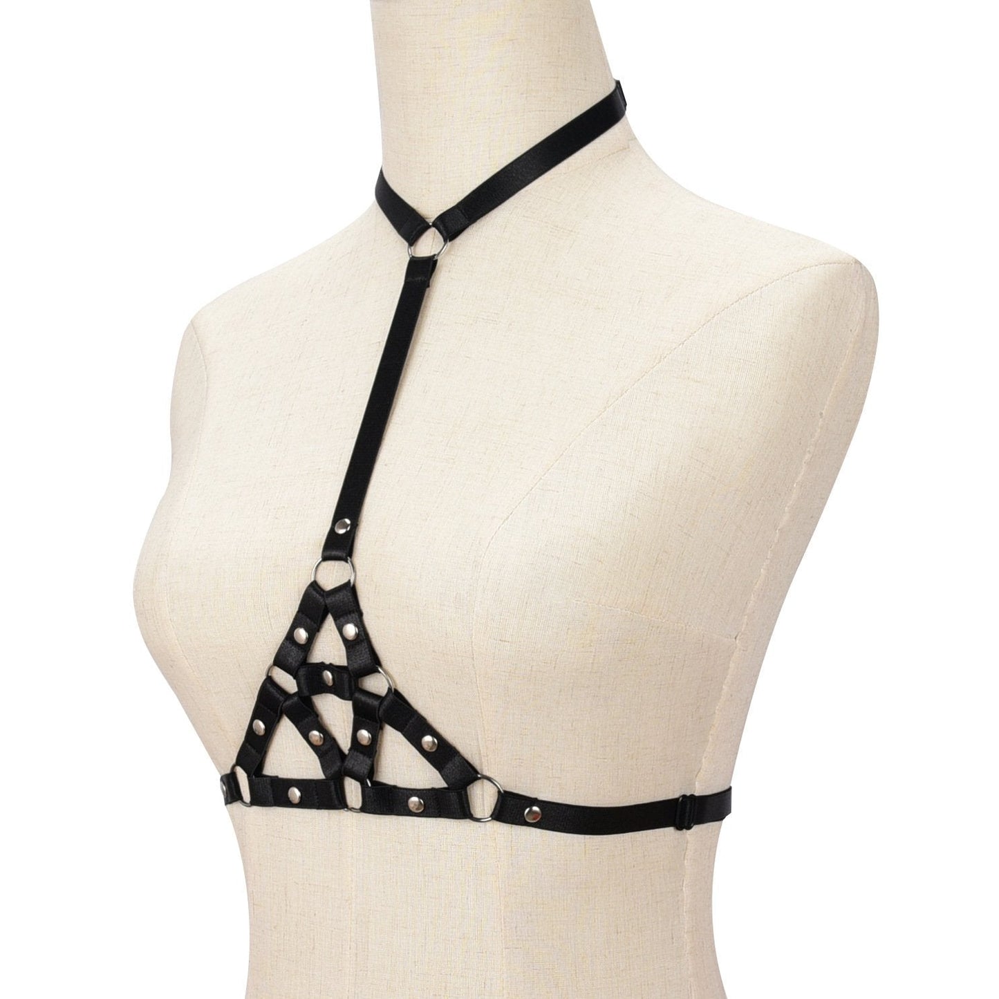 Halter o ring rivet hollow out harness