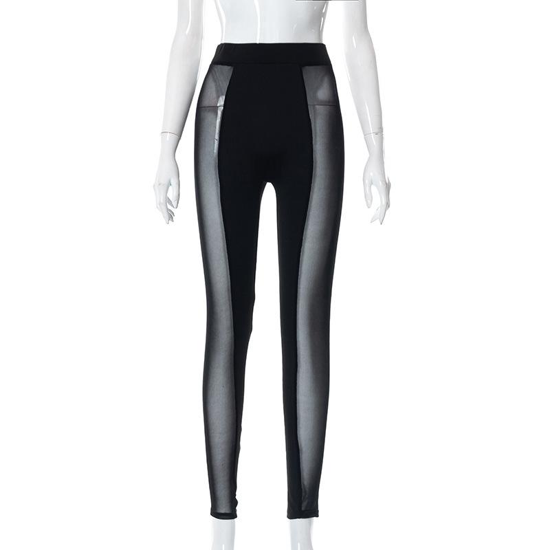 Mesh patchwork high rise leggings pant