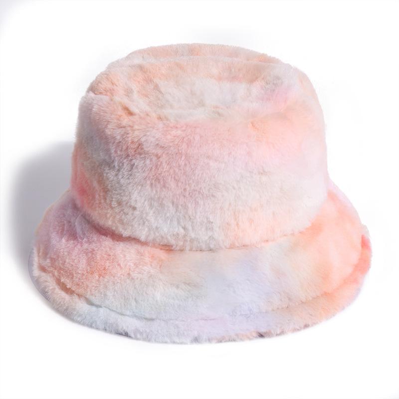 Tie dye fluffy fisherman bucket hat