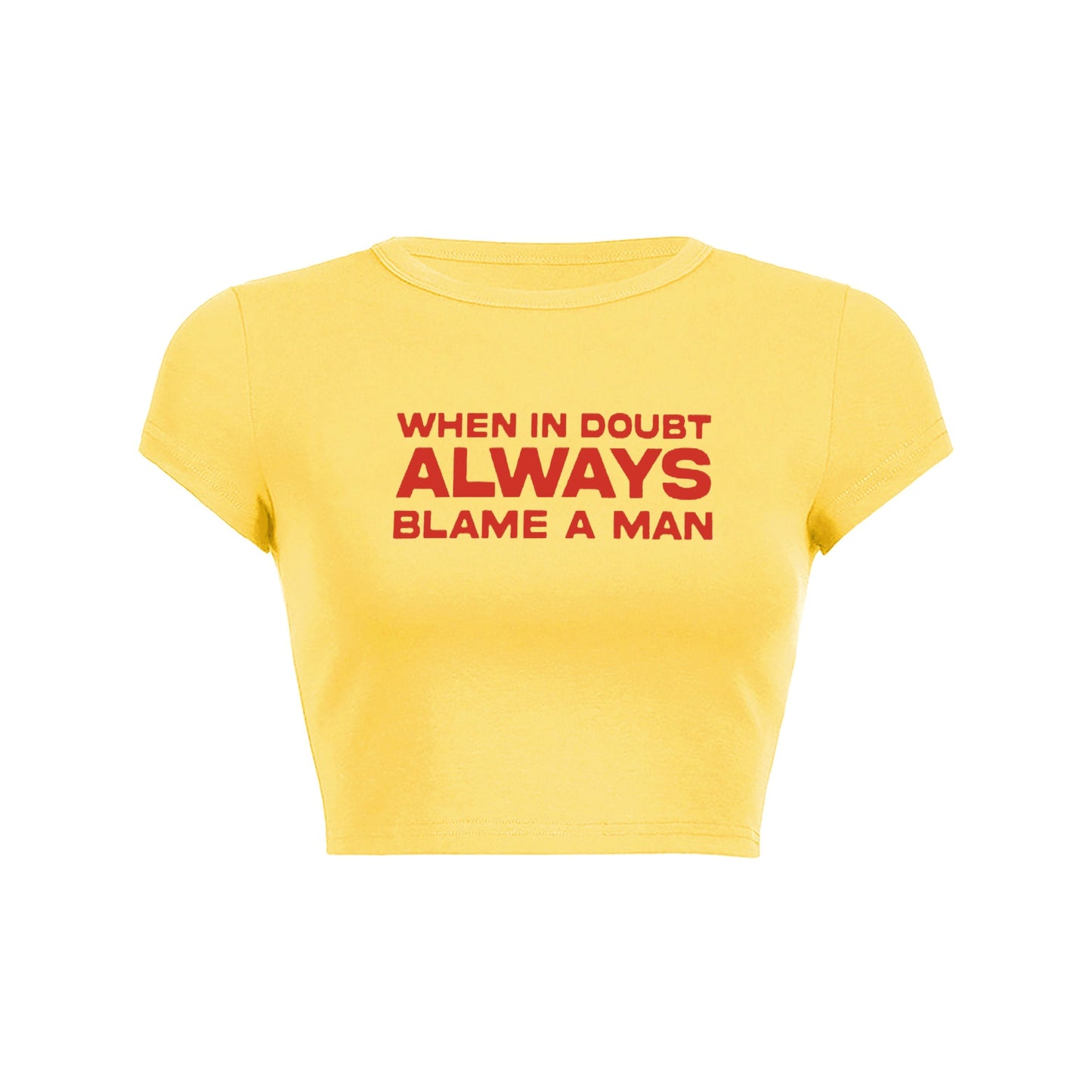 Doubtful Blame Crop Top Baby Tee