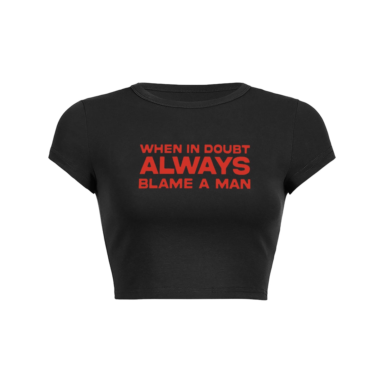 Doubtful Blame Crop Top Baby Tee