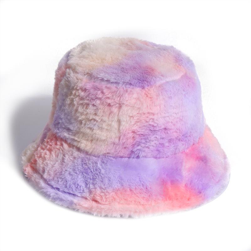 Tie dye fluffy fisherman bucket hat