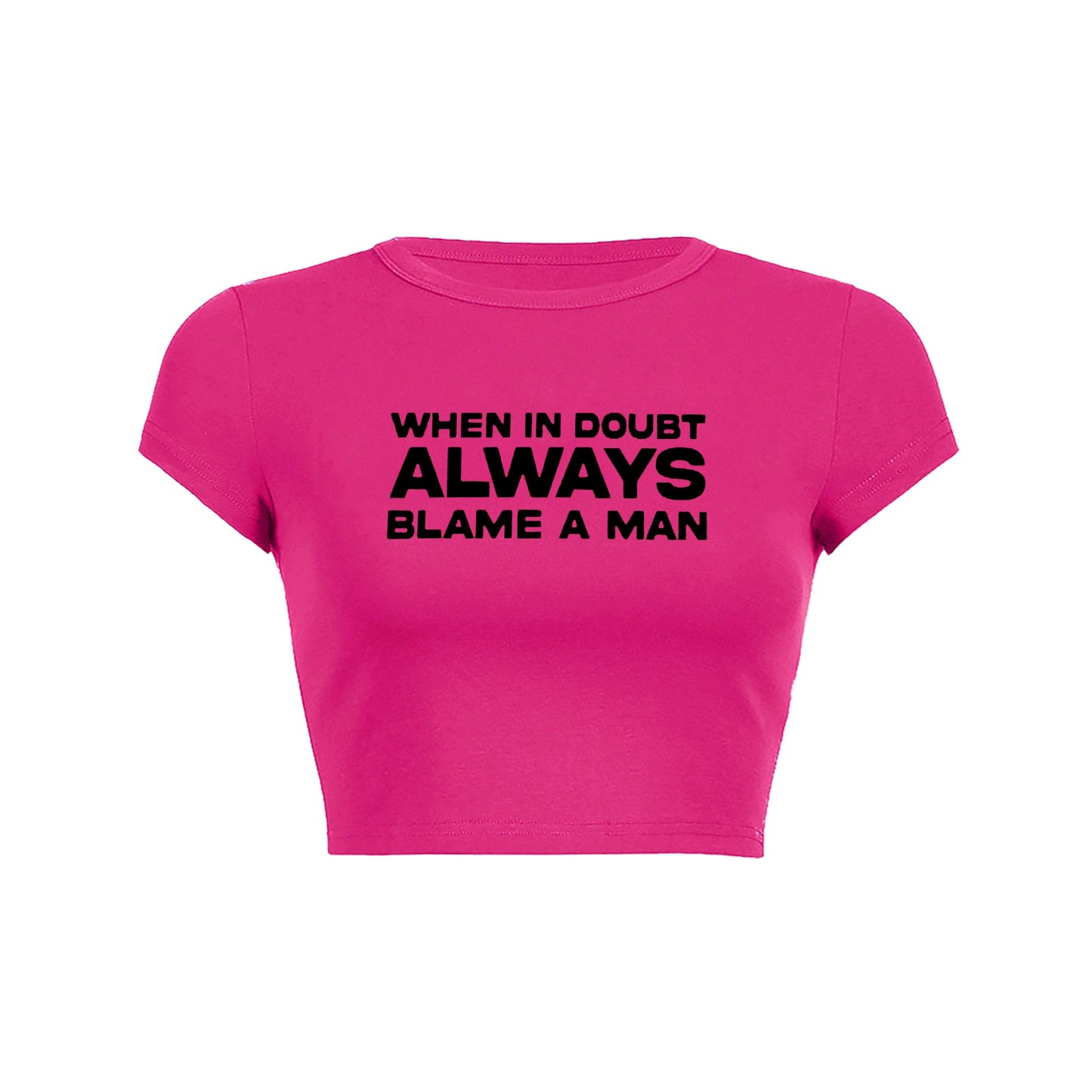 Doubtful Blame Crop Top Baby Tee