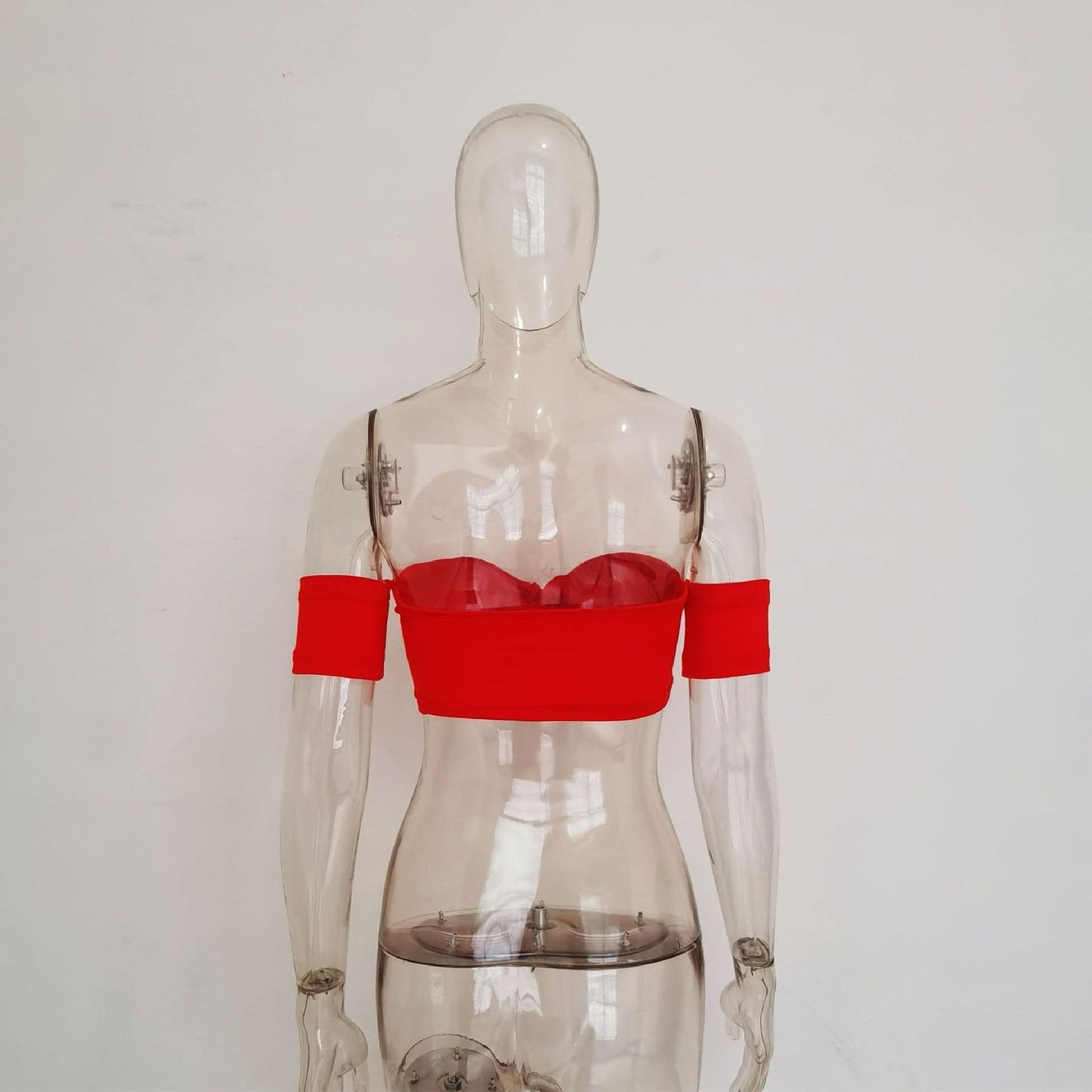 Off shoulder solid knotted tube top y2k 90s Revival Techno Fashion