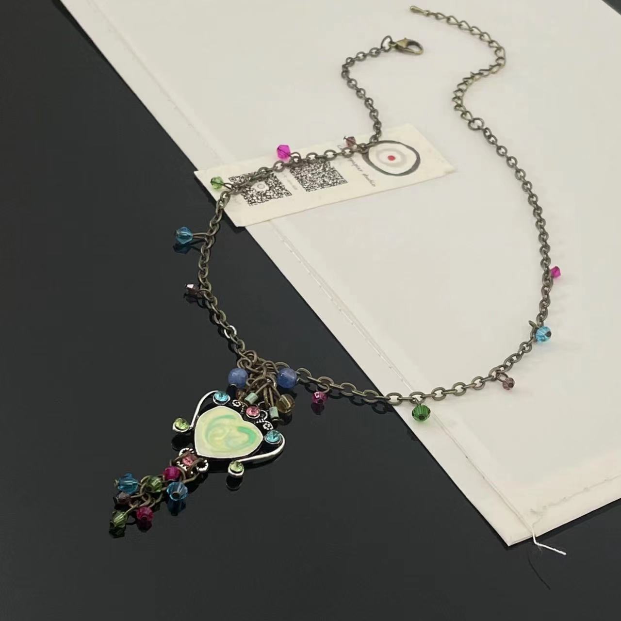 Heart beaded multicolor necklace