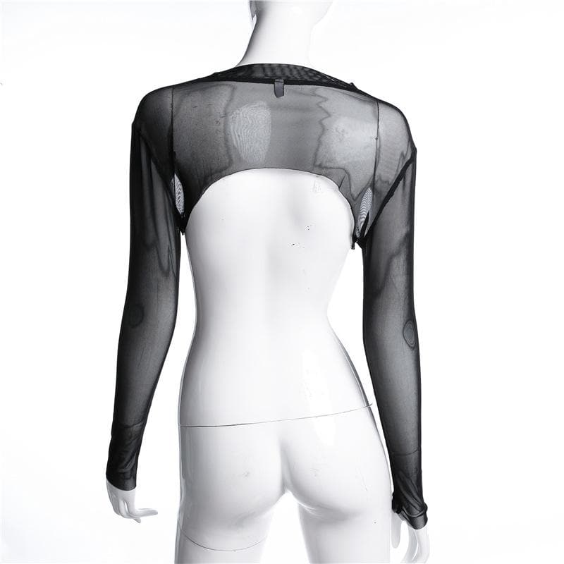 Sheer mesh long sleeve shrug goth Alternative Darkwave Fashion goth Emo Darkwave Fashion