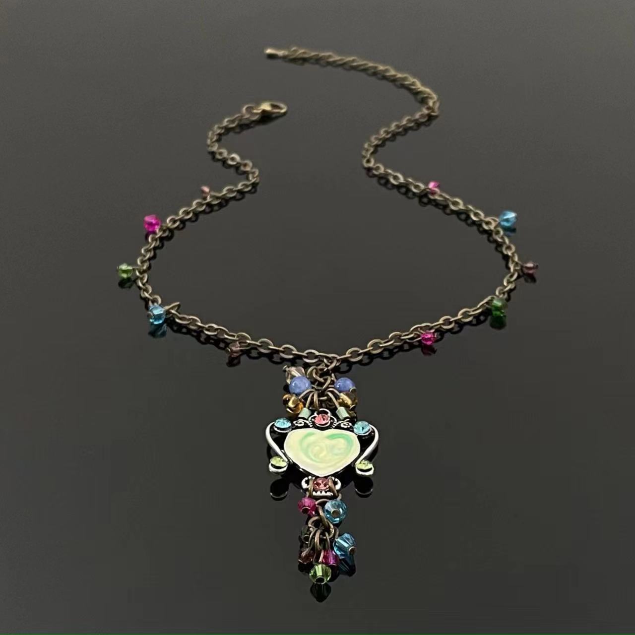 Heart beaded multicolor necklace