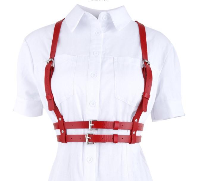 PU leather adjustable layered harness