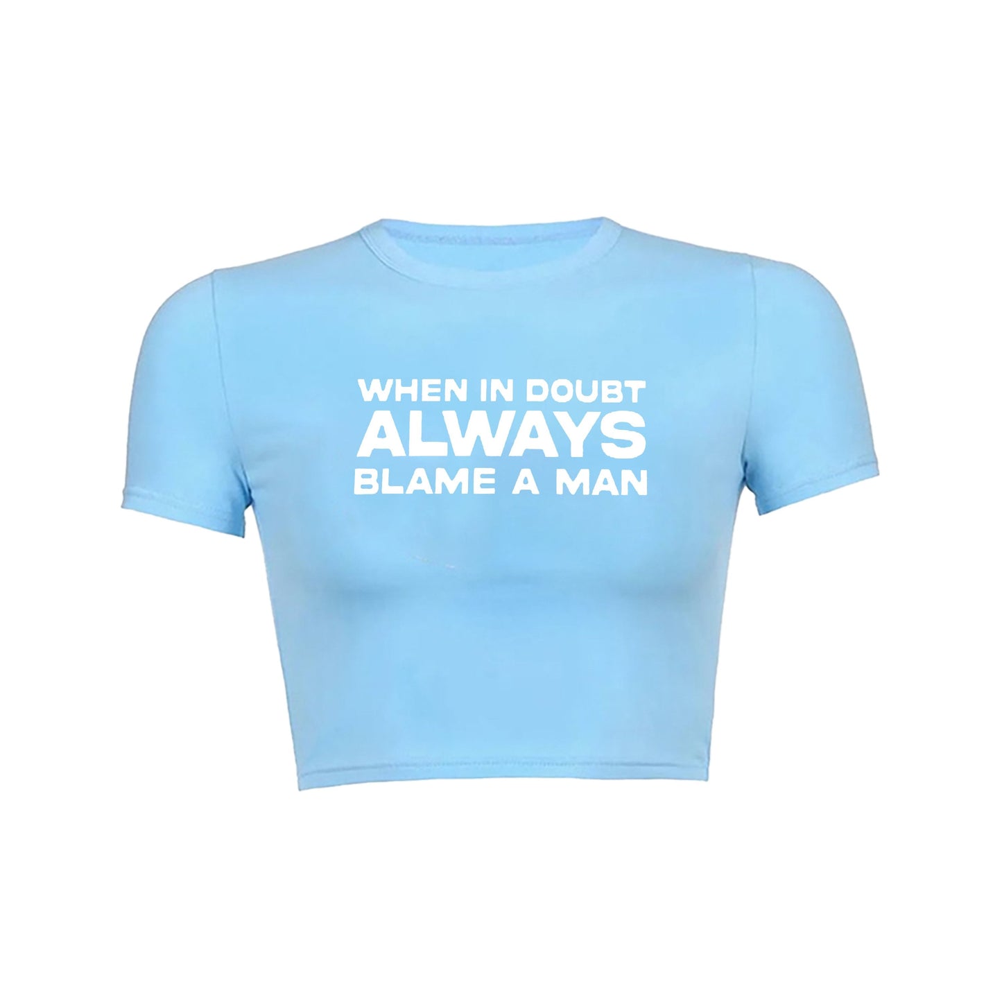 Doubtful Blame Crop Top Baby Tee