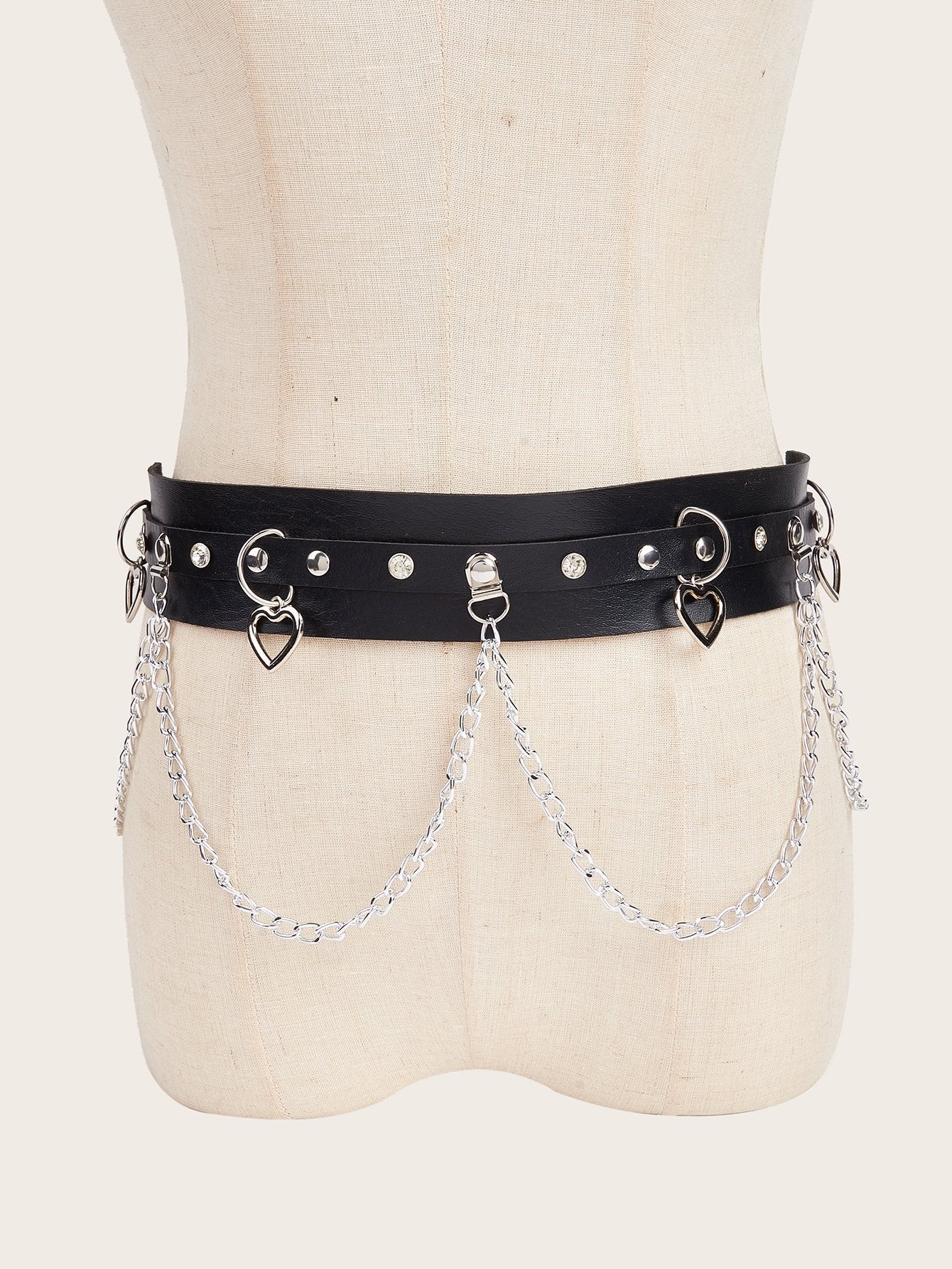 Layered metal chain adjustable corset