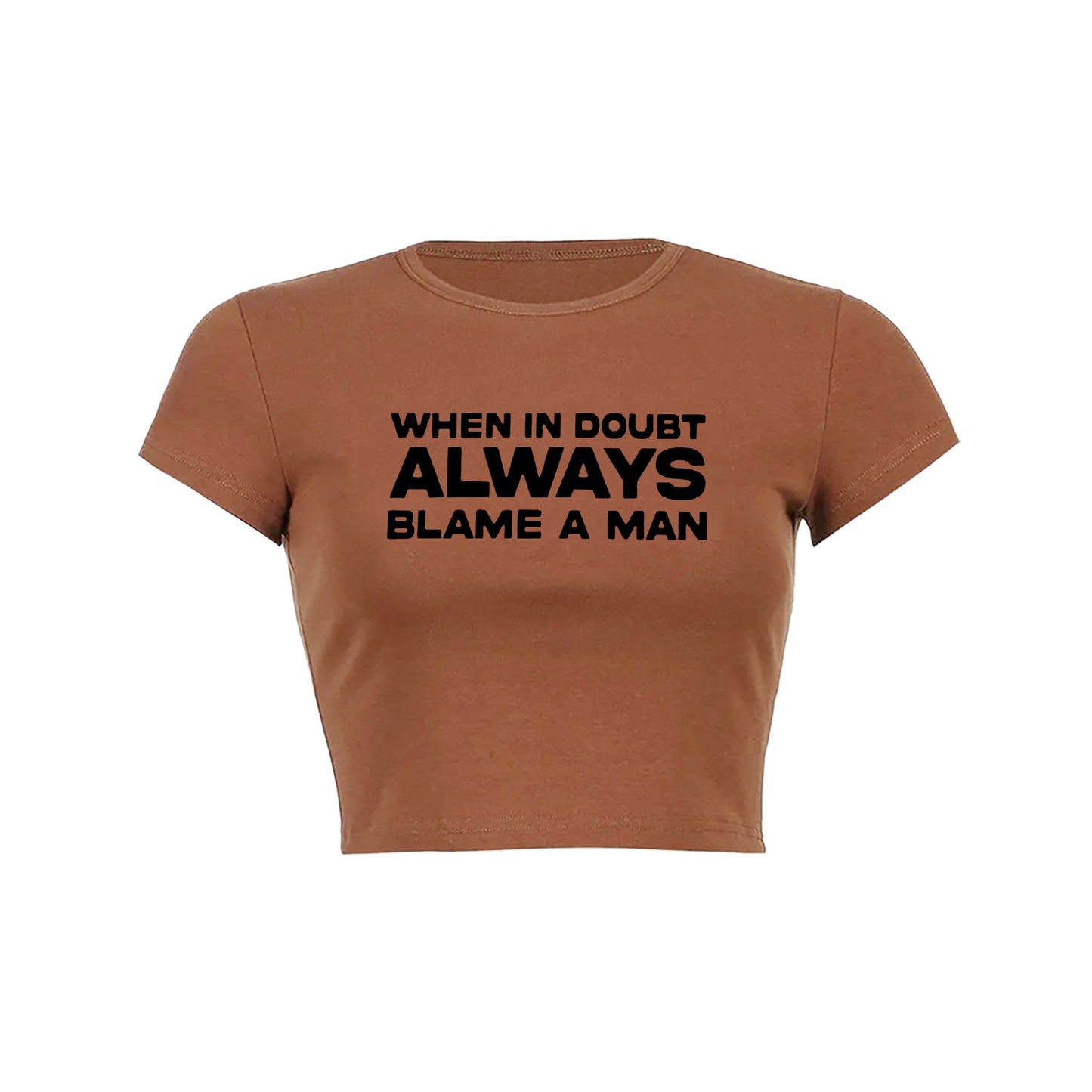 Doubtful Blame Crop Top Baby Tee