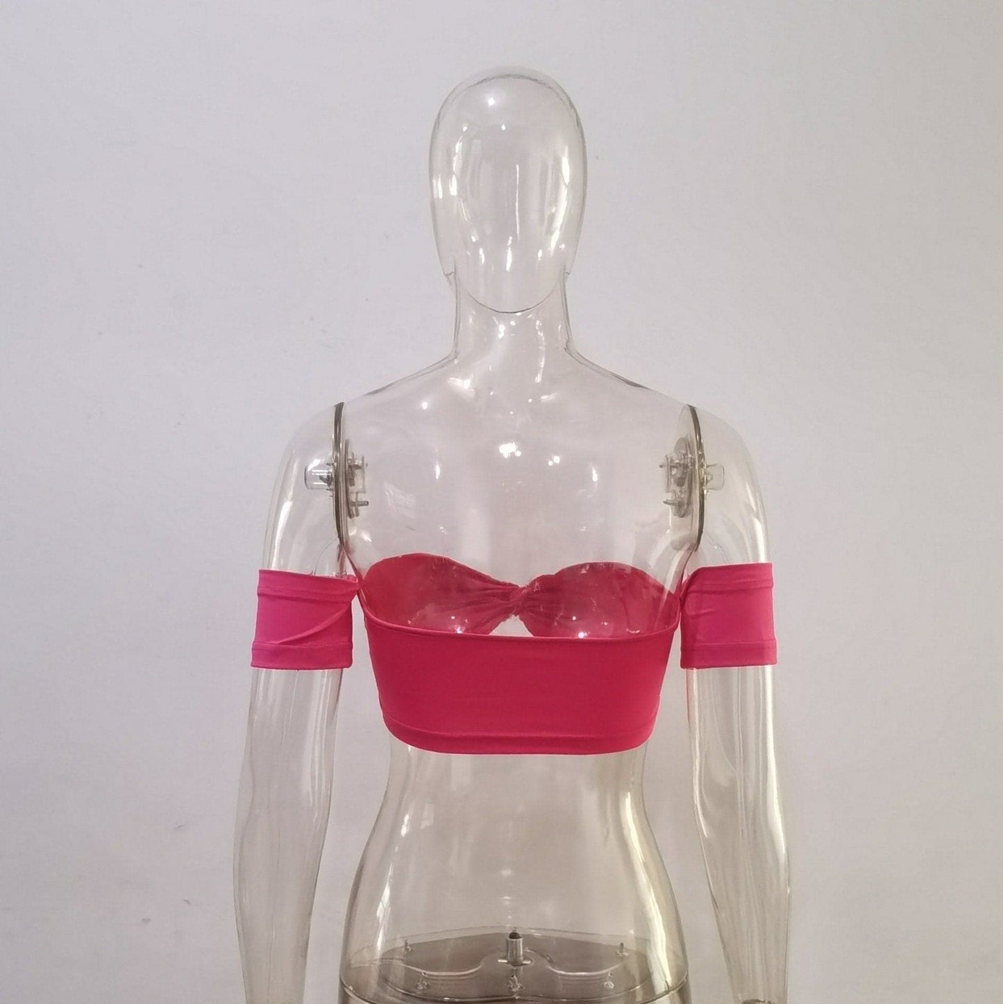 Off shoulder solid knotted tube top y2k 90s Revival Techno Fashion