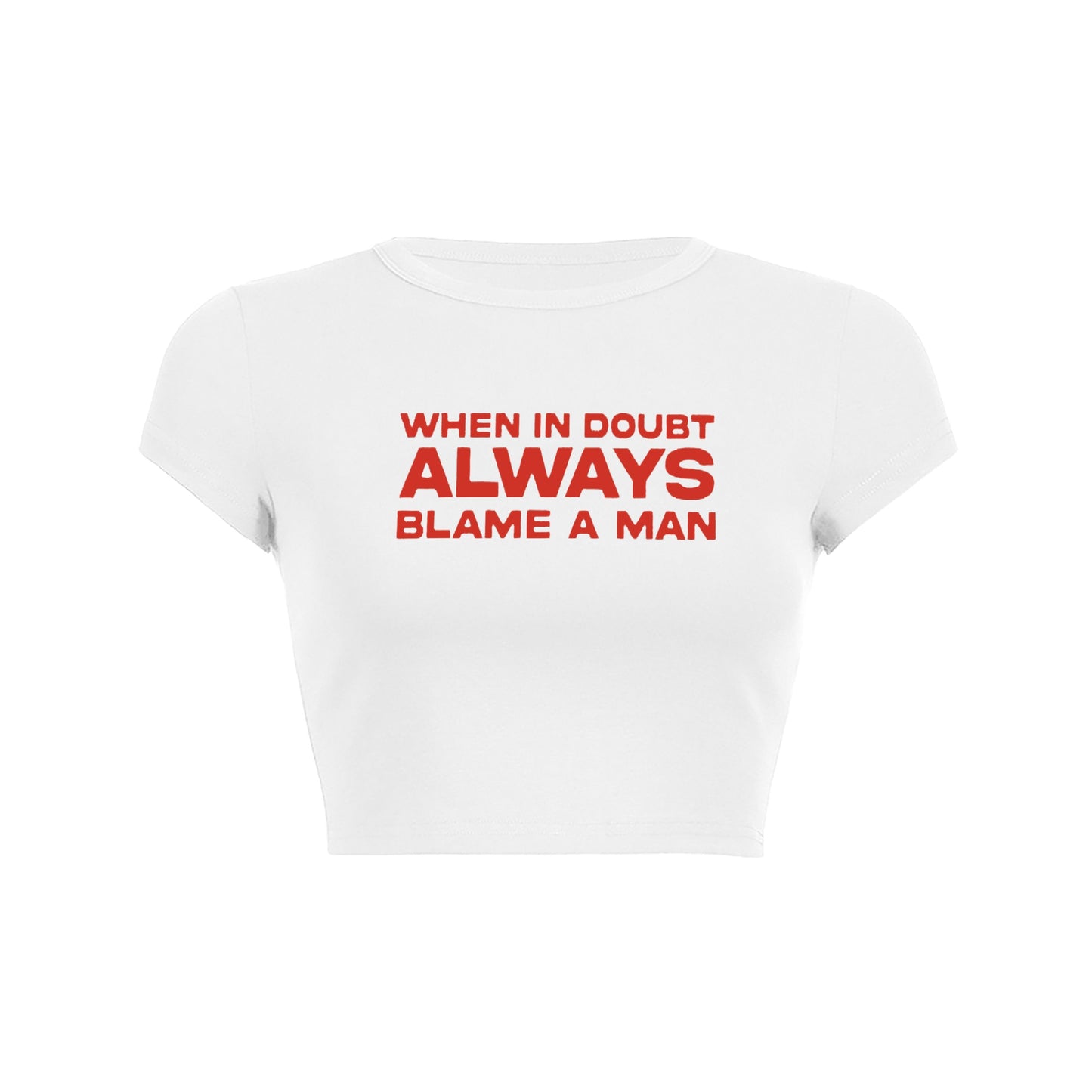 Doubtful Blame Crop Top Baby Tee