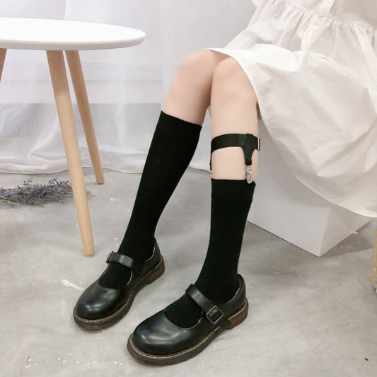 Solid irregular long socks