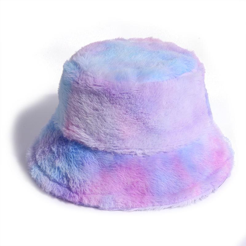 Tie dye fluffy fisherman bucket hat