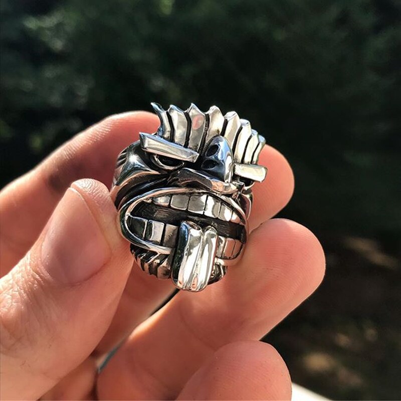 Māori Mythology Stainless Steel Tiki Totem Rings